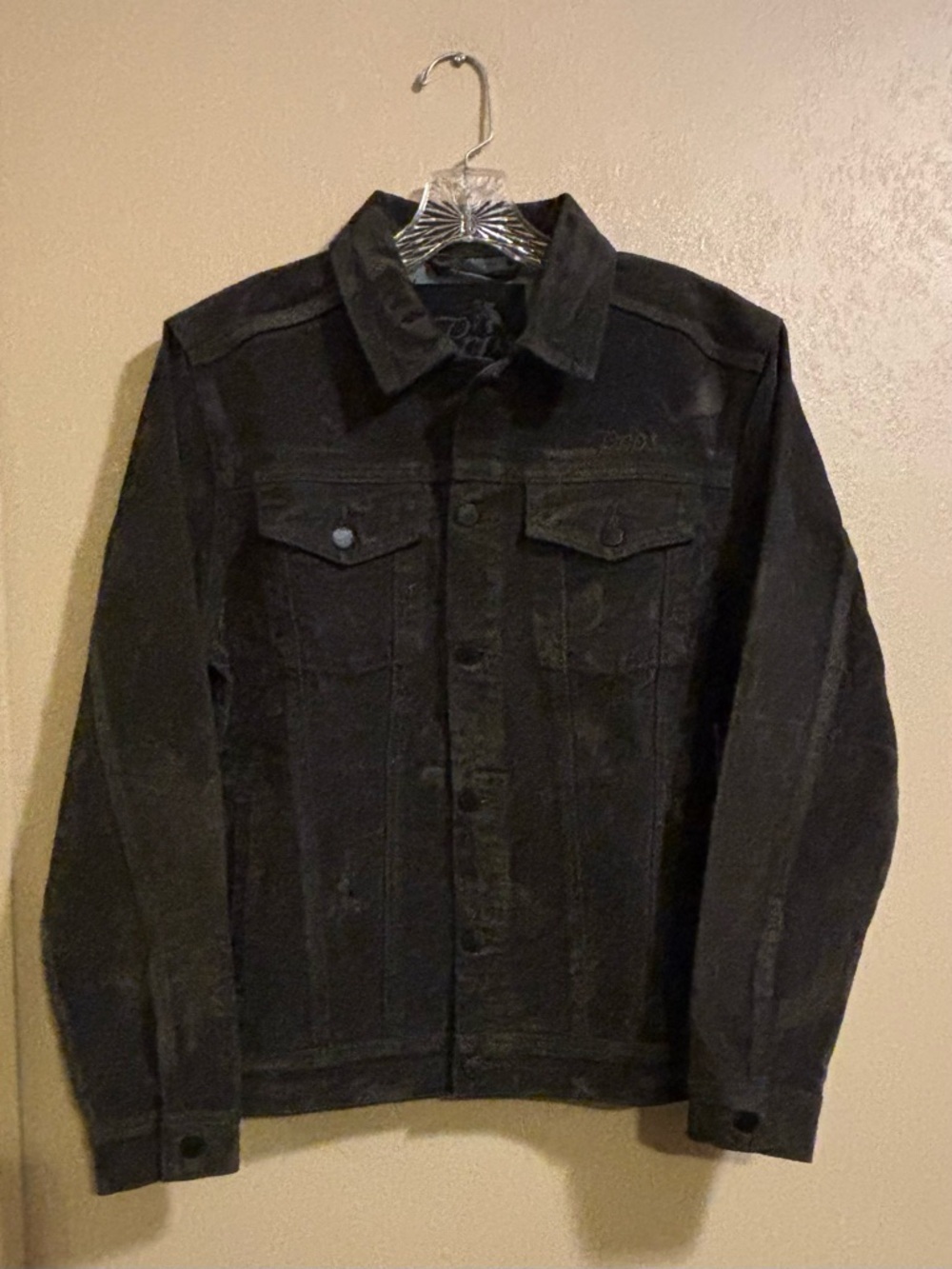 NWT PRPS Palladium Flocked Denim Trucker Jacket sz S